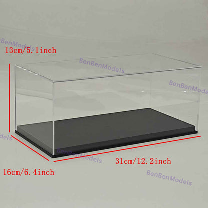 1:18 Model Car Acrylic Case Display box Transparent Dustproof Carbon Fiber Base