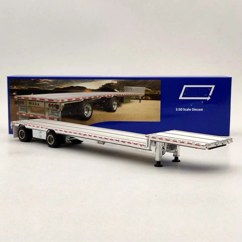 Weiss Brothers 1:50 drop deck Trailer Only WBR027-1701 Diecast Models Truck Aluminum/Silver