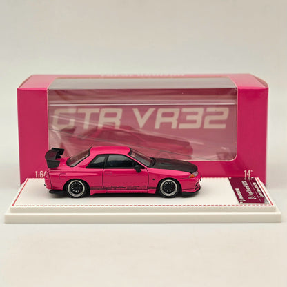 FH 1/64 Nissan Skyline GT-R VR32 Top Secret Carbon Hood Pink Diecast Model Car