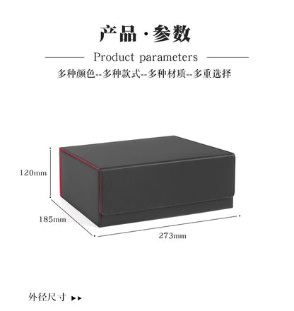 Magnetic PU Dual Compartment Card Storage Box Large Capacity for PTCG CCG OCG TCG 35PT Card Slabs