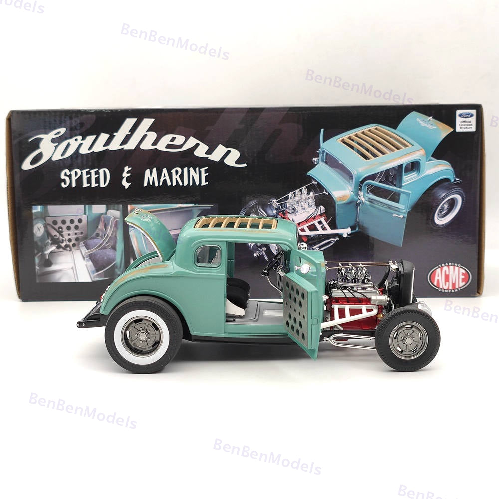 ACME 1:18 1932 FORD 5 WINDOW SOUTHERN SPEED & MARINE A1805012 Diecast Model Car