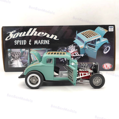 ACME 1:18 1932 FORD 5 WINDOW SOUTHERN SPEED & MARINE A1805012 Diecast Model Car