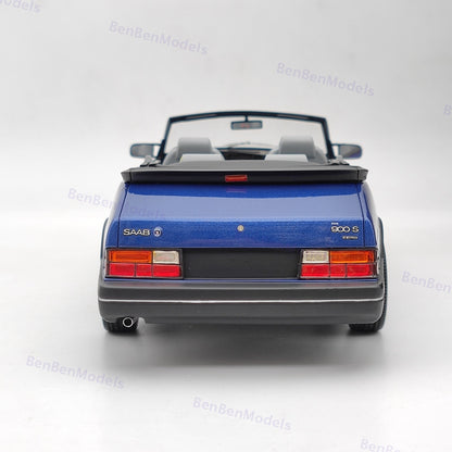 1/18 BOS 1987 Saab 900 Cabrio Blue BOS165 Resin Model Car Limited Collection
