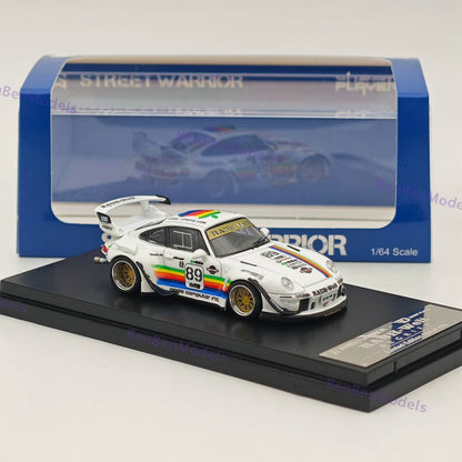 1:64 SW White 911 RWB 993 Apple #89 Racing Sports Model Diecast Metal Car