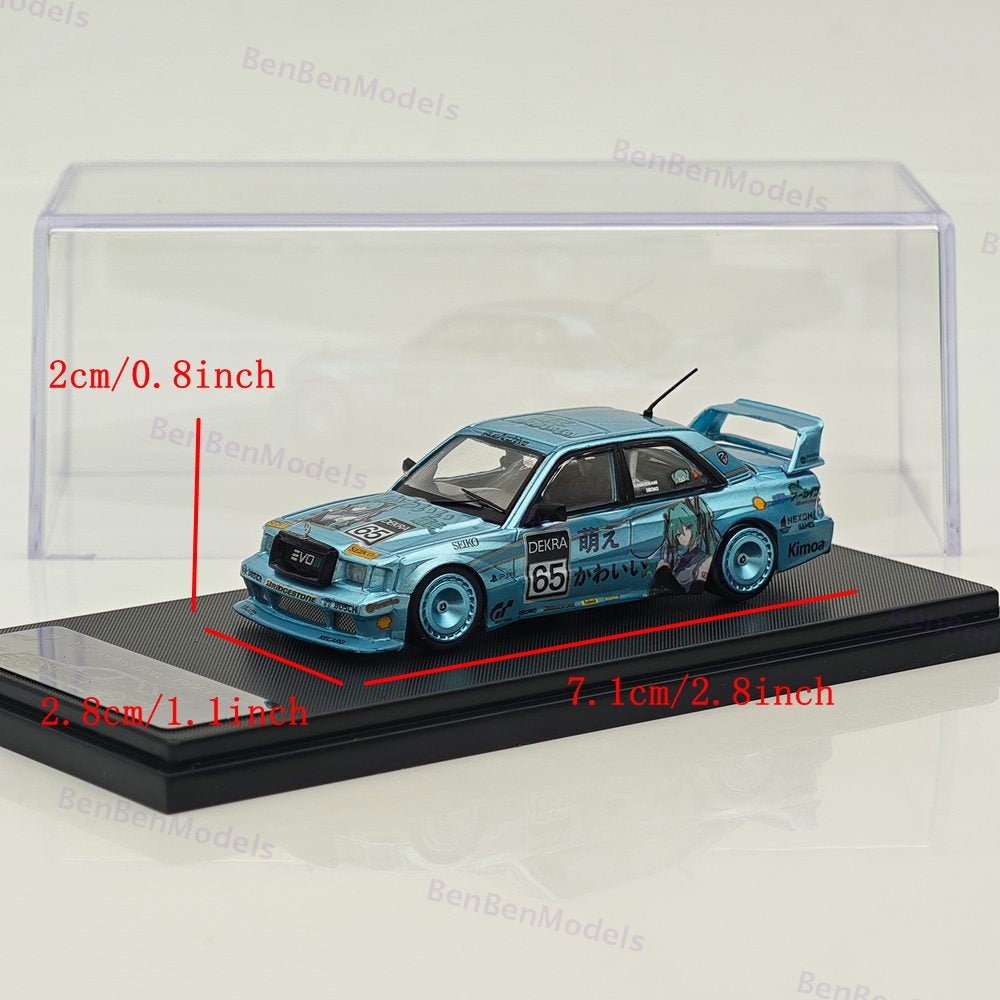 1/64 RM Mercedes Benz 190 EVO II Blue Wide-Body Modified Diecast Model Car