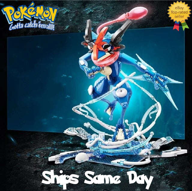✅ Ensemble de blocs de construction officiels Pokémon LARGE 16" Ash Greninja Jouet créatif NEUF 