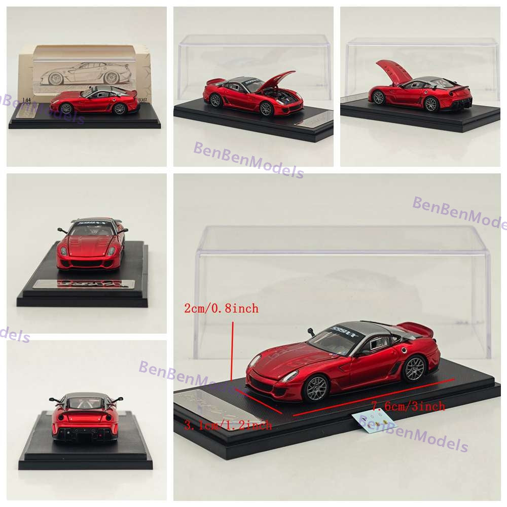 RM 1:64 599XX Racing Sports Model Diecast Car Model with Openable Hood