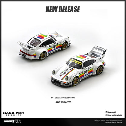 INNO 1:64 RWB 930 #89 White Apple Livery Wide-body Modification Alloy Model Car