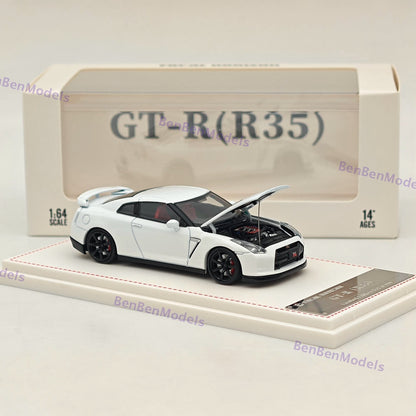1/64 FH Skyline GTR R35 Racing Sports White Diecast Model Car Limited