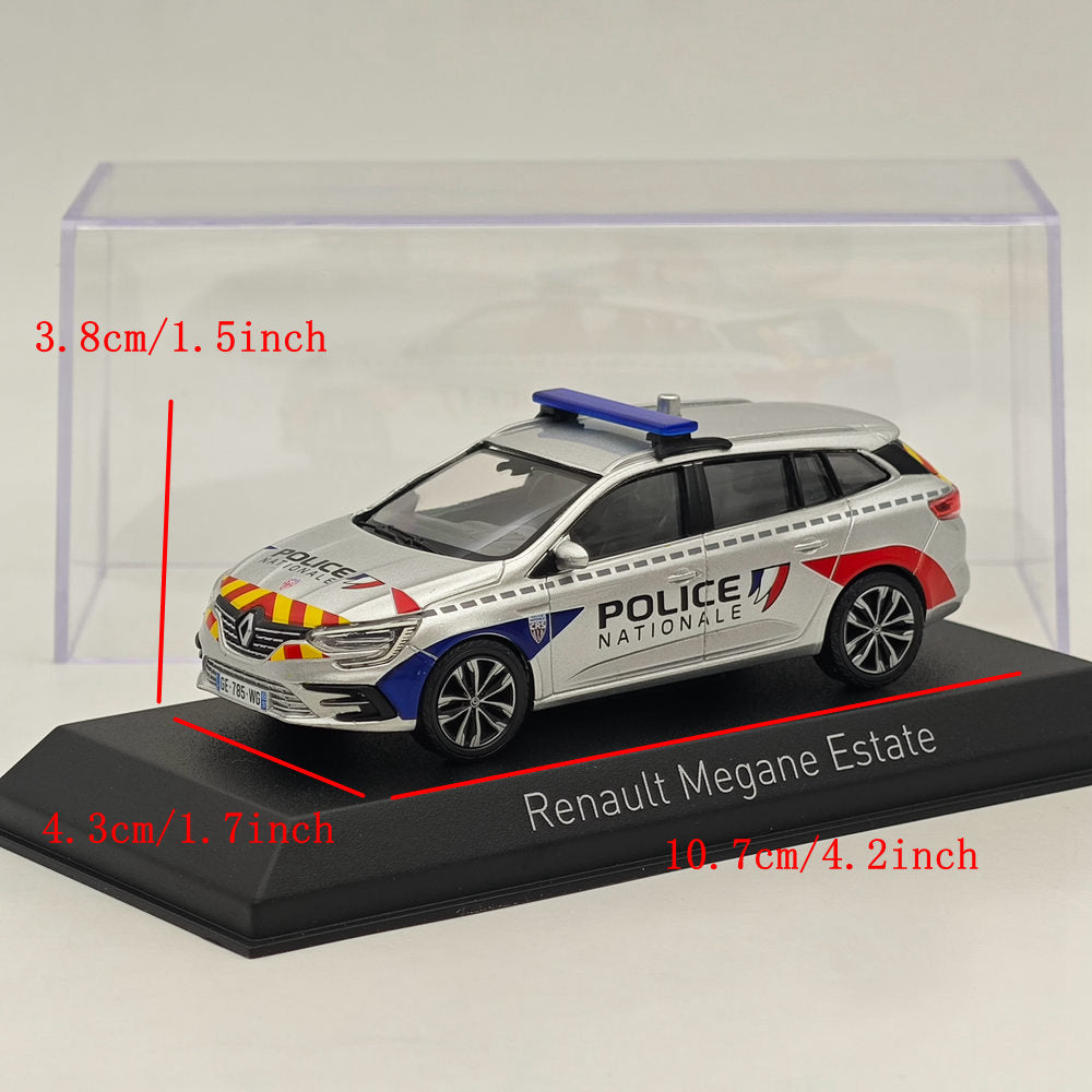 1/43 Norev Renault Megane Estate 2022 Police Nationale CRS Silver Diecast Model