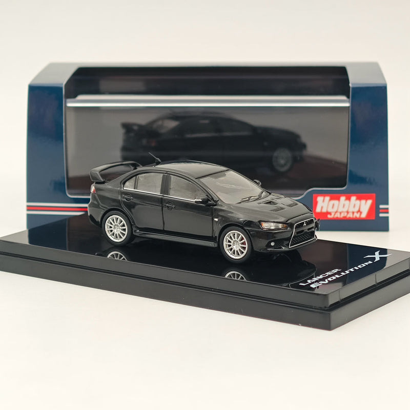 Hobby Japan 1/64 Mitsubishi Lancer Evolution X Phantom Black Pearl HJ641053ABK Diecast Model Car Limited Collection