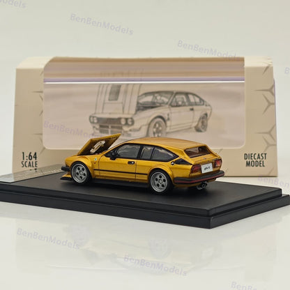 RM 1/64 Alfa Romeo GTV6 Gold/Silver Diecast Toys Car Models Collection Gifts