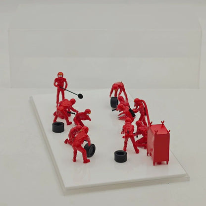 1/43 Scale F1 Pit Crew Resin Figures 12pcs Set for Racing Car Model Diorama