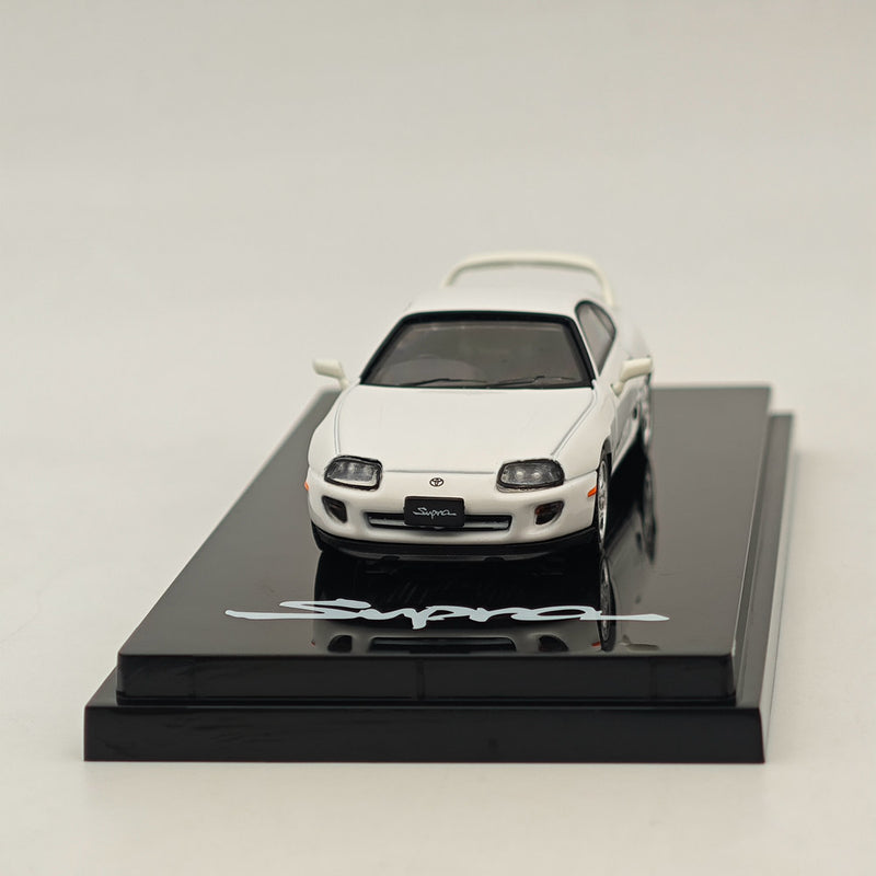 Hobby Japan 1/64 Toyota SUPRA RZ JZA80 with Active Spoiler Parts White HJ642042W Diecast Models Car Collection