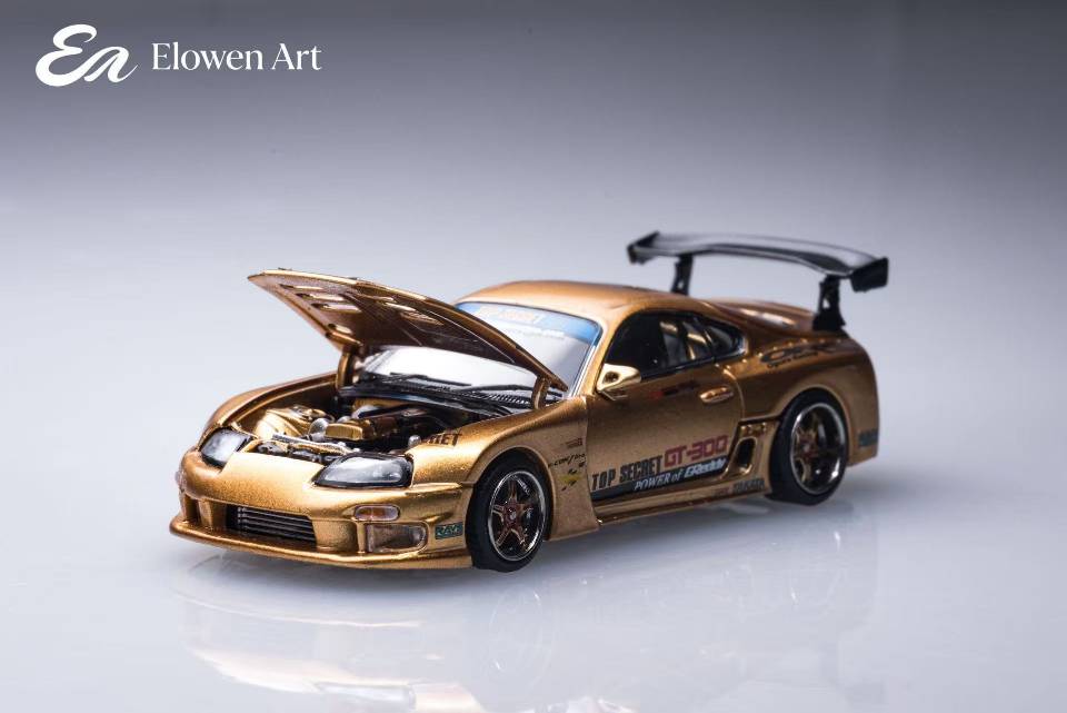 Pre order Elowen Art 1/64 topSecret A80 Supra MK4 GT300 Openable lid Diecast Model Car Limited Collection