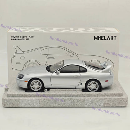 Toyota Supra A80 LHD Silver Coupe Full-open type Diecast Model Car 1/18 WHELART
