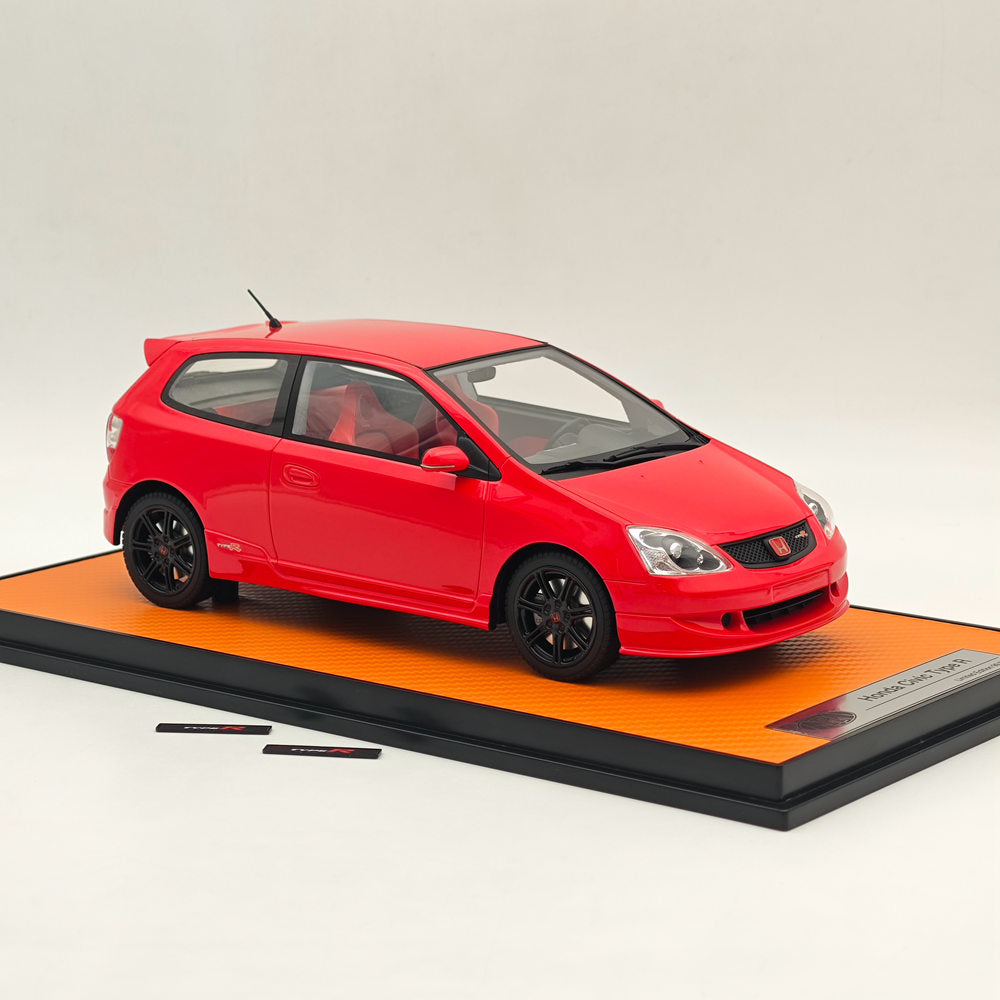 RAM Collectibles 1/18 Honda Civic Ep3 Type R Championship 2004 Rouge RM-0016 Modèle de voiture en résine Collection limitée