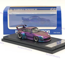 1:64 SW Porsche RWB 993 Racing Sports Classic Model Low Spoiler Purple Alloy Car