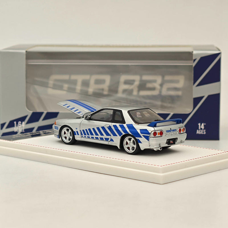 FH 1/64 Nismo Skyline GTR R33 Racing Sport Silver Diecast Models Car Toy Limited 999 Collection