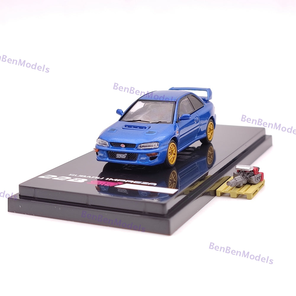1/64 Hobby Japan Subaru Impreza 22B STi Version GC8 With Engine HJ641041BL Blue