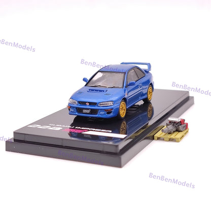 1/64 Hobby Japan Subaru Impreza 22B STi Version GC8 With Engine HJ641041BL Blue