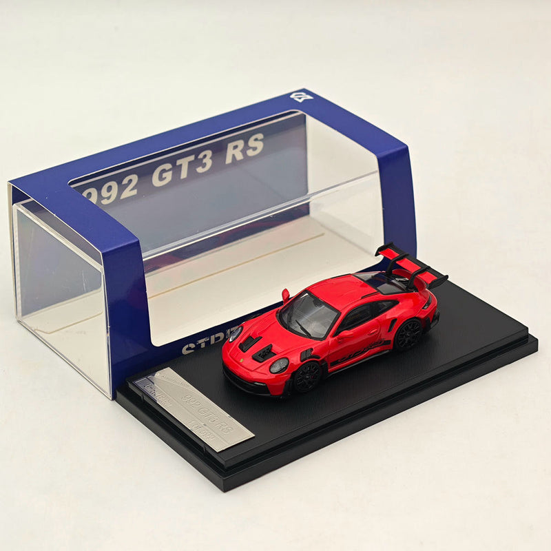 1:64 SW Porsche 992 GT3 RS Racing Sports Red Diecast Models Car Collection