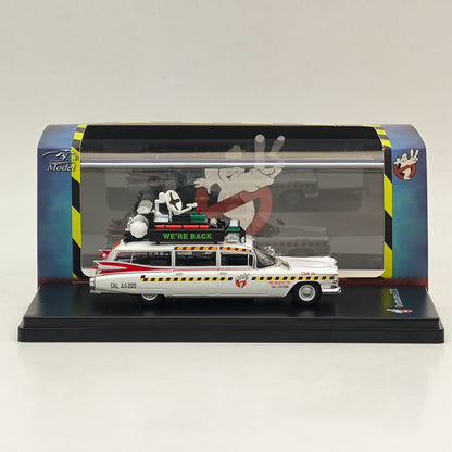 1/64 YS Cadillac Ghostbusters ECTO-1A Diecast Model Car Miniature Collection