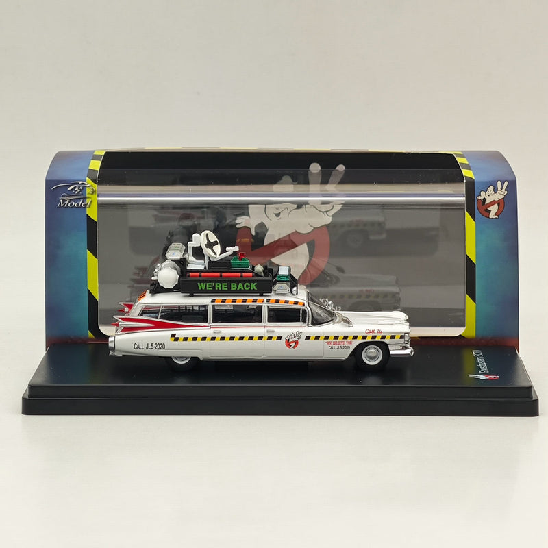 Modèle réduit de voiture miniature moulé sous pression Cadillac Ghostbusters ECTO-1A à l'échelle 1/64 