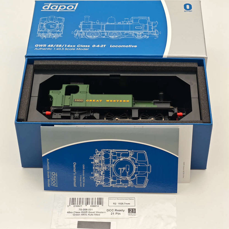 Dapol 7s-006-001 O Gauge 48xx Class GWR Great Western Green 4800 21DCC- Railways