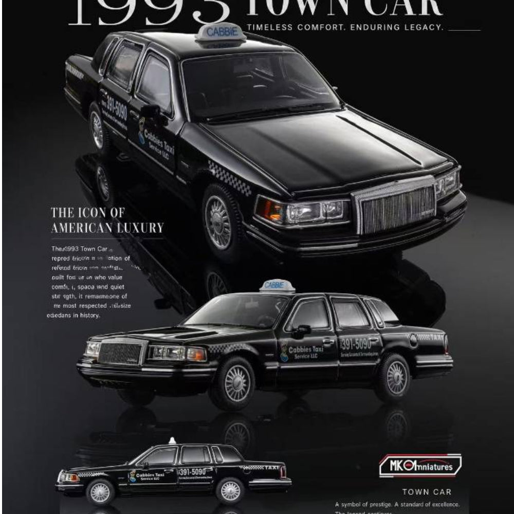 MK Miniatures 1/64 Town Car 1993 Private Taxi/Cartier Green Alloy car Limited