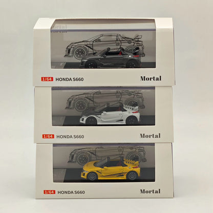 Mortal 1:64 Honda S660 Mugen Convertible with top cover Diecast Toys Car Models Collection Gifts Limited Edition