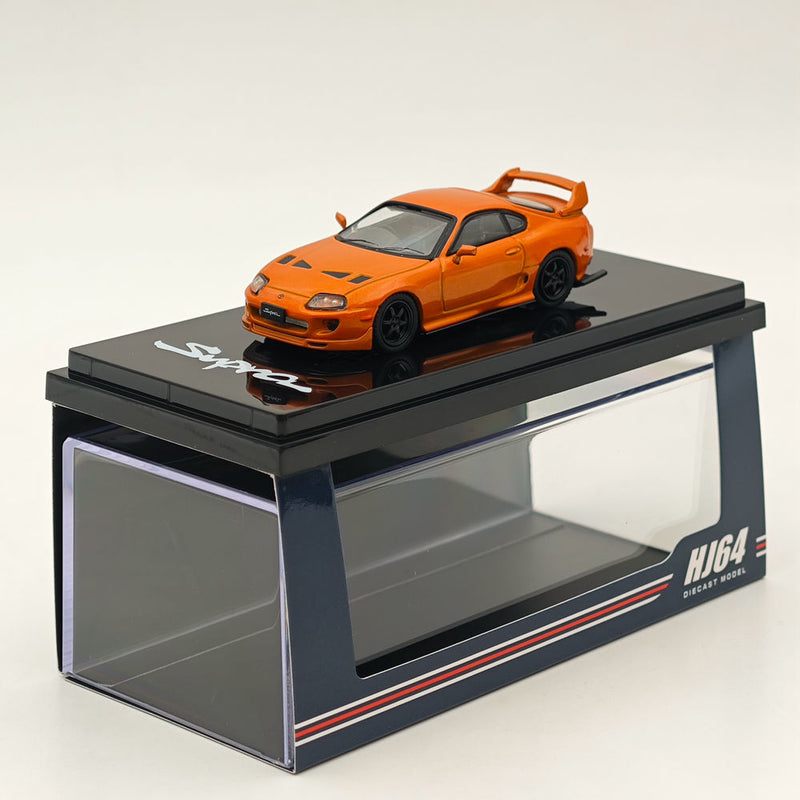 Hobby Japan 1/64 Toyota SUPRA (JZA80) JDM CUSTOMIZED VERSION ORANGE METALLIC HJ644042P Diecast Models Car Collection