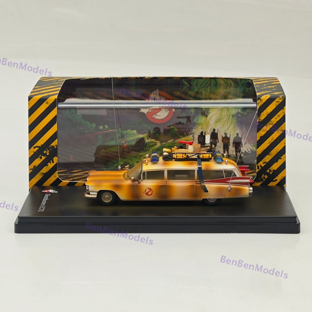 1:64 YS Ghostbusters Ecto-1 Dirty Version Diecast Model Minicar Limited