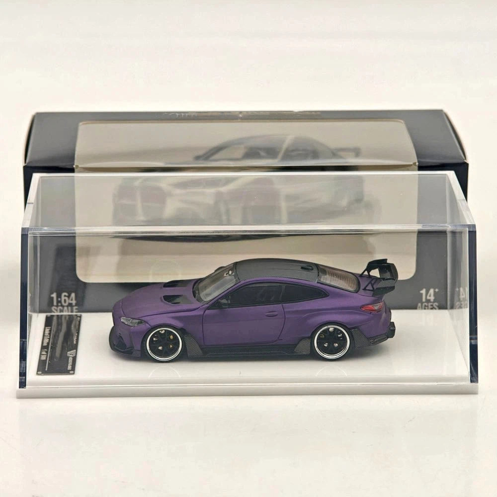 1:64 STREET WARRIOR SW G82 M4 matte purple Widebody Sports Limited Diecast Model