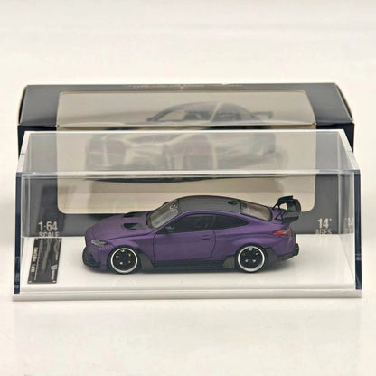 1:64 STREET WARRIOR SW G82 M4 matte purple Widebody Sports Limited Diecast Model