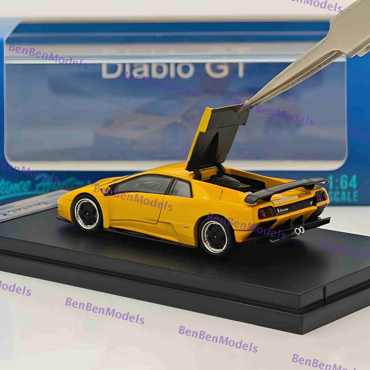 1:64 SH Yellow Diablo GT 1998 Racing Sports Model Diecast Models Car Limited