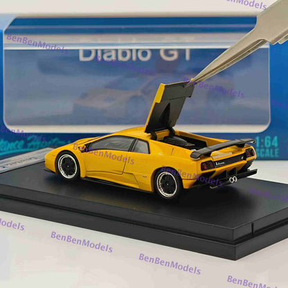 1:64 SH Yellow Diablo GT 1998 Racing Sports Model Diecast Models Car Limited