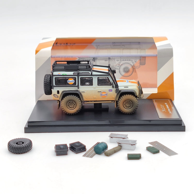 Master 1:64 Land Rover Defender 110 Gulf Muddy Painting Collection Diecast Model Toys Car Gifts