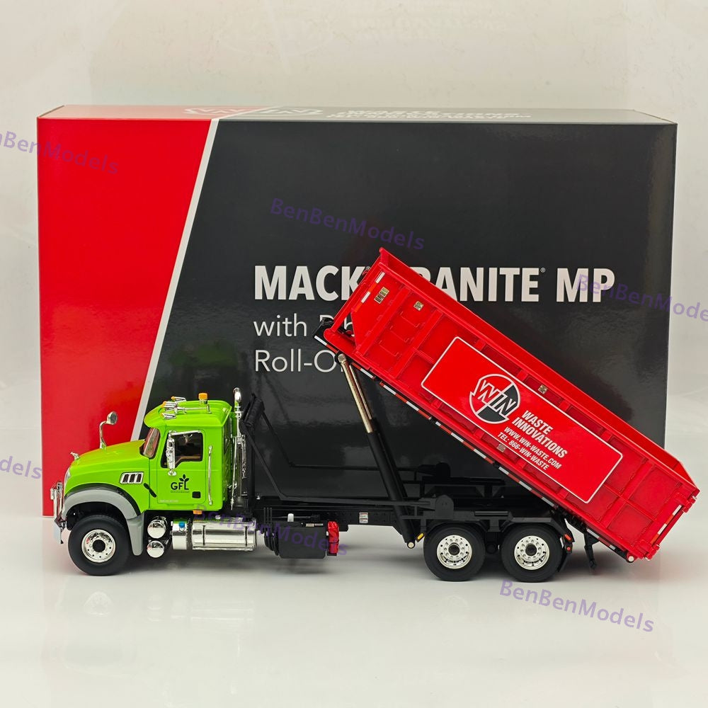 1/34 FIRST GEAR Mack Granite MP with Ribbed Roll-Off Container DIECAST 10-4298