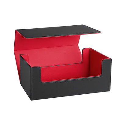 Large Capacity Magnetic PU Card Storage Box Holds 37 PT Card Slabs Toploaders Portable Deck Case for TCG Sports Trading Card