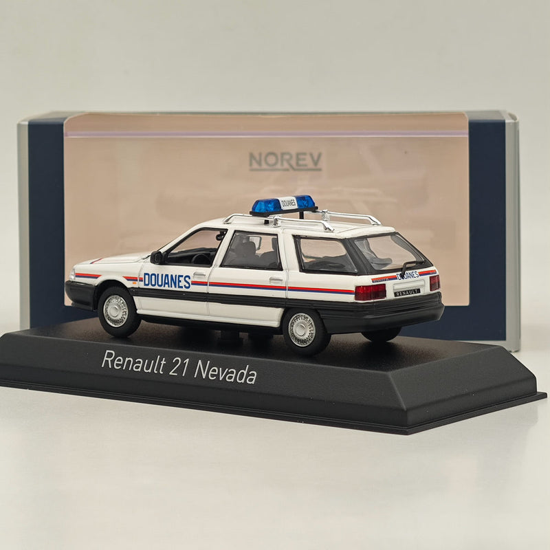 1/43 Norev Renault R21 Nevada Sw Station Wagon Douanes 1993 Diecast Model White