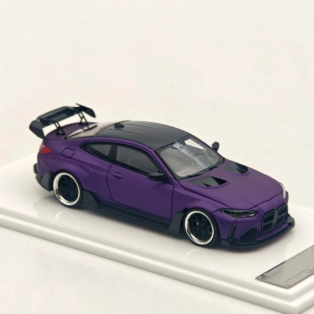 1:64 STREET WARRIOR SW G82 M4 matte purple Widebody Sports Limited Diecast Model