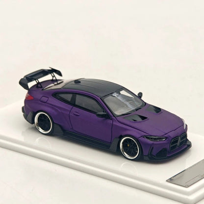 1:64 STREET WARRIOR SW G82 M4 matte purple Widebody Sports Limited Diecast Model
