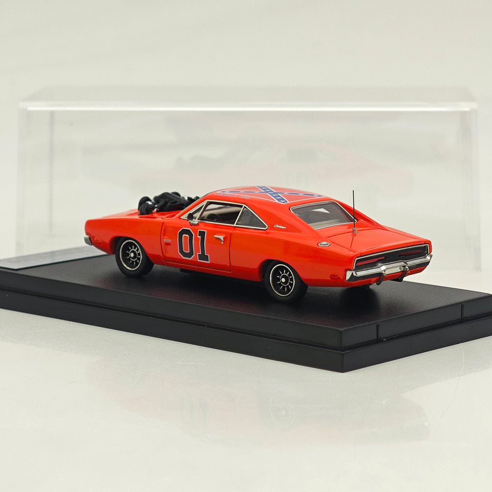 Mini Forge 1:64 1969 Charger General Lee Red with 1600 HP Twin-Turbo LS Diecast Motor