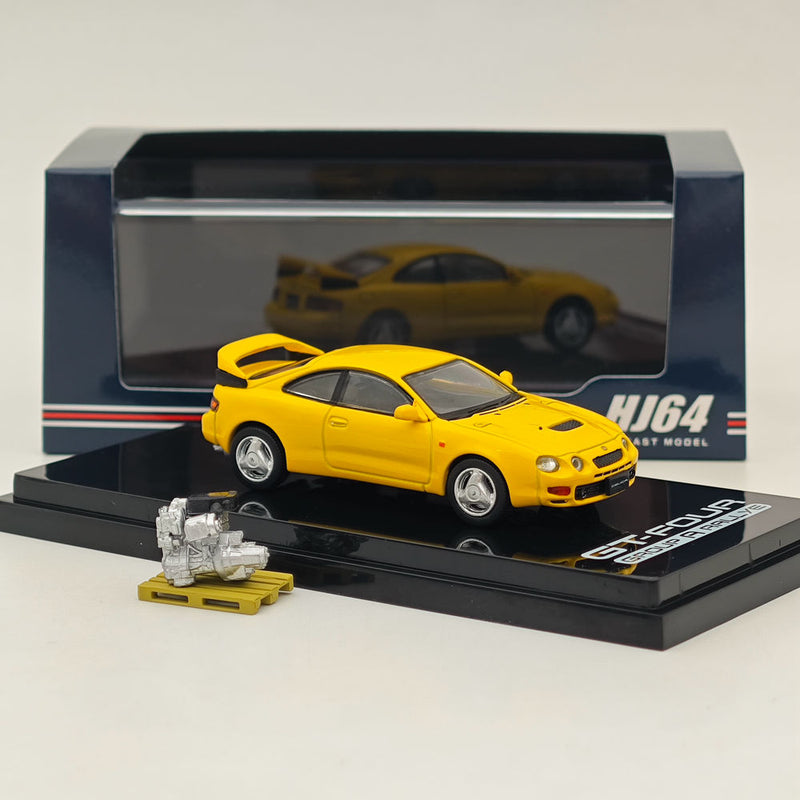 1/64 Hobby Japan Toyota CELICA GT-FOUR WRC Edition (ST205) w/ Engine HJ641064AY Yellow Diecast Models Car Collection Auto Toys Gift