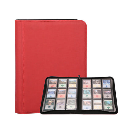 Multi Pocket PU Leather Zipper Card Album for PTCG CCG OCG TCG Sports Trading Cards Storage