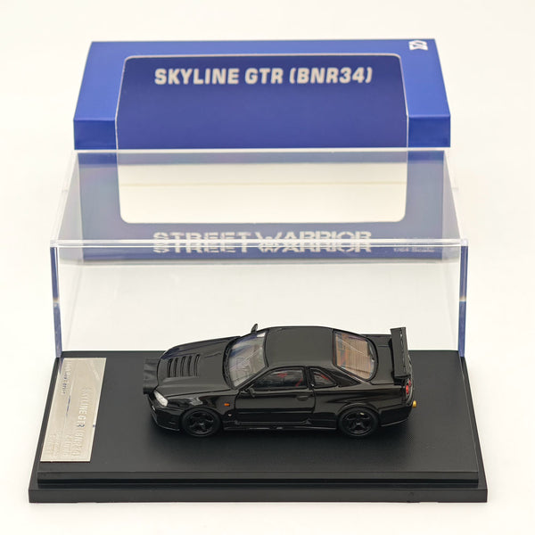 1/64 STREET WARRIOR Nissan Skyline GTR BNR-34 Z-Tune Black High REV Series Diecast Models Car Limited Collection