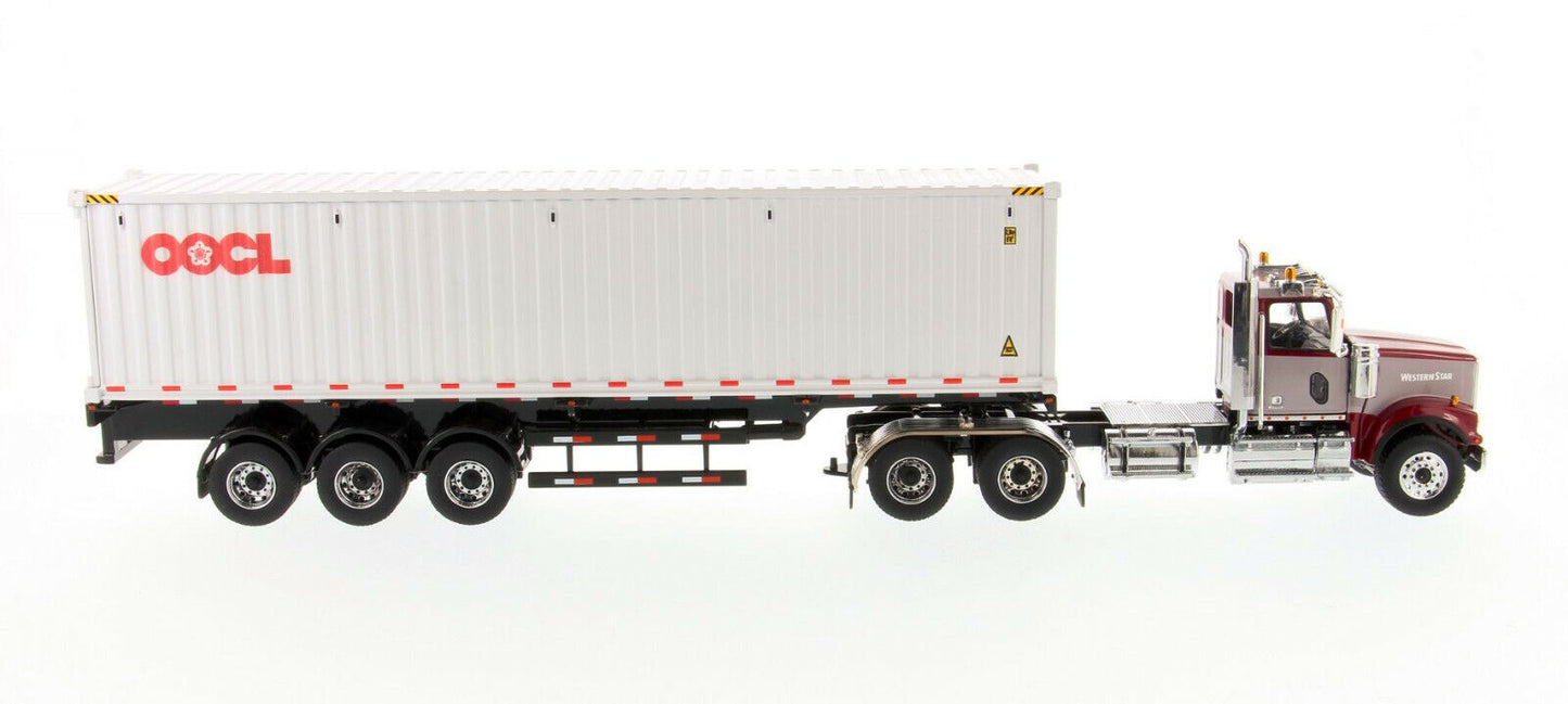 DM 1:50 71064 Western Star 4900 SF Day Cab 40ft Container OOCL Diecast Truck