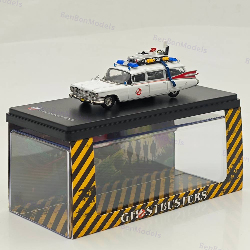 1/64 YS Cadillac Ghostbusters Ecto-1 Diecast Model Minicar White Limited