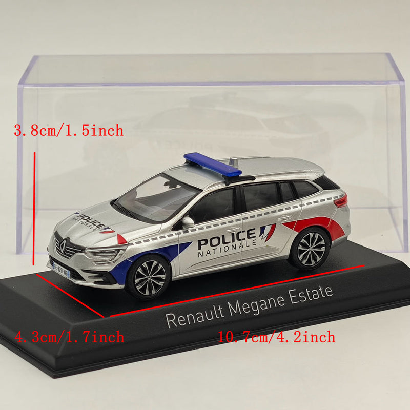 1/43 Norev Renault Megane Estate 2022 "Police Nationale" Silver Diecast Model